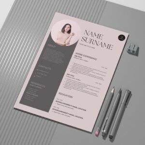Sleek & Professional Resume Template – Customizable for Printable & Digital Use (21x29.7cm)