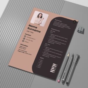 Professional Resume Templates – Easy-to-Use & Customizable – Printable & Digital Use (21x29.7cm)