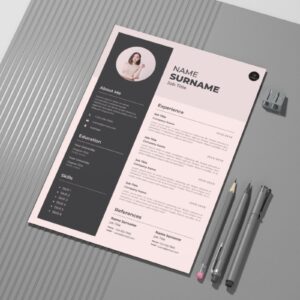 Modern Digital Resume Template – Printable & Digital Use – Instant Download (21x29.7cm)