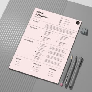 Modern Resume Template – Easy-to-Use & Customizable – Printable & Digital Use (21x29.7cm)
