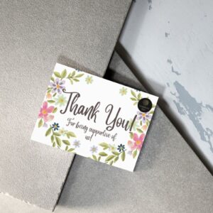 Elegant Flower Loop Thank You Card – 14.8x10.5cm – Printable and Digital Use – Instant Download