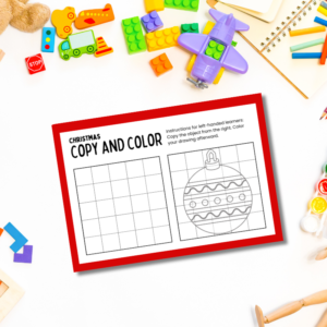 Christmas Ornament Grid Fun Worksheet – Printable and Digital Use – Instant Download