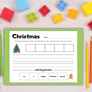 Christmas Sentence Maker Worksheet – Printable and Digital Use – Instant Download