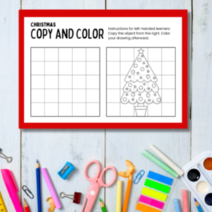 Christmas Tree Copy & Color Worksheet – Printable and Digital Use – Instant Download