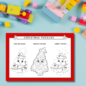 Christmas Tree Puzzle Pack Worksheet – Printable and Digital Use – Instant Download