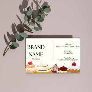 Cream Muffins Based Business Card – Printable and Digital Use – Instant Download
