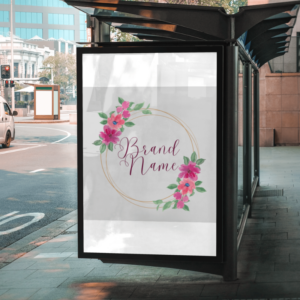 Floral with Cursive Typography Logo – Brand Name – Printable and Digital Use – Instant Download