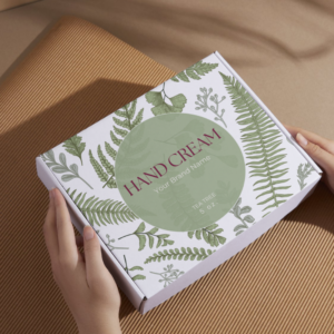 Custom Cosmetic Label for Hand Cream – Tea Tree Fragrance Design – Printable Template