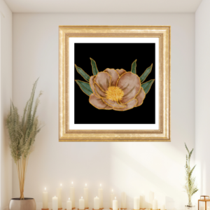 A Brocaded Bella - Gold Botanical Wall Art - Instant Download