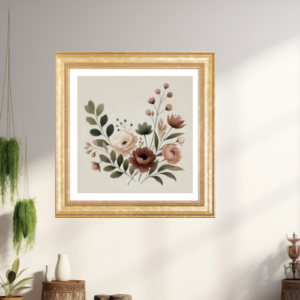 A Brunette Bunch - Floral in Earthy Tone Wall Art- Instant Download