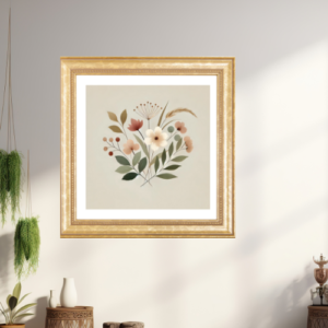 Acorn Garden - Floral in Earthy Tone Wall Art- Instant Download