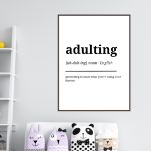 Adulting Dictionary Print – Humorous Wall Art – Digital Download
