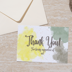Artistic Watercolor Thank You Card – Printable and Digital Use – Instant Download