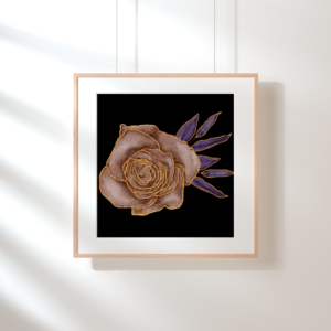 Luxe Rosa - Gold Botanical Wall Art - Instant Download