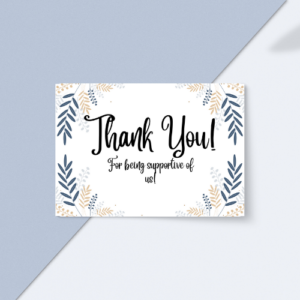 Blue Minimalist Thank You Card – Printable and Digital Use – Instant Download