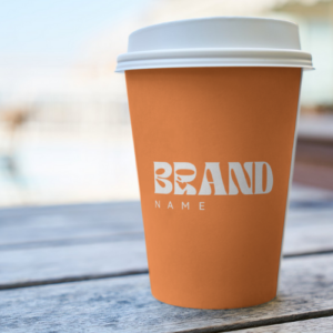 Bold Orange Logo with Abstract Typography – Digital Use – Instant Download