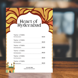 Cuisines of India Menu Card Template – Printable and Digital Use – Instant Download