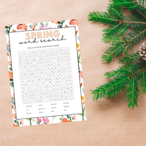 Spring Word Search Worksheet- Instant Download