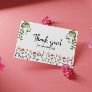 Elegantly Designed Plants & Flower-Based Thank You Card – Printable and Digital Use – Instant Download