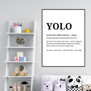 YOLO Slogan – Dictionary Style Wall Art – Printable and Digital Use – Instant Download