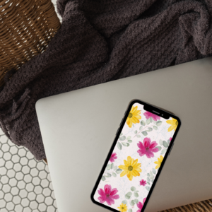 Spring-Themed Phone Wallpaper – Digital Use – Instant Download