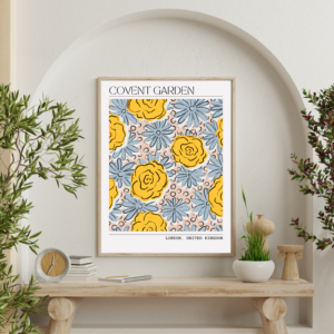 Covent Garden Floral Pattern Poster – Elegant Wall Art – Printable and Digital Use – Instant Download