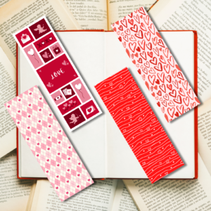 Valentine's Day Themed Bookmark - Set of 4 – Printable and Digital Use – Instant Download