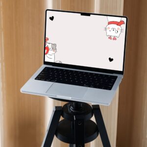 Quirky Valentine's Cat Having Fun Desktop Wallpaper (1920x1080px) – Digital Use