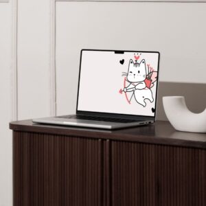 Cupid Cat Valentine's Desktop Wallpaper (1920x1080px) – Digital Use