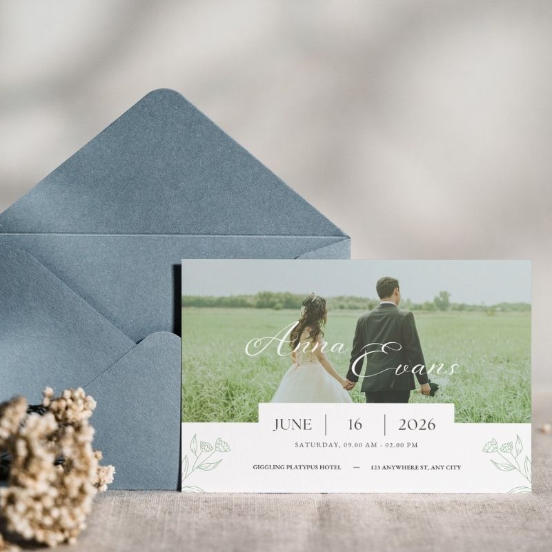 Romantic Silhouette Couple Wedding Invitation – Printable and Digital Use – Instant Download