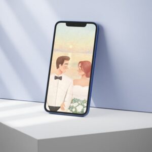 Couple Standing Together in Wedding Dress Wallpaper – 1920px x 1080px – Digital Download