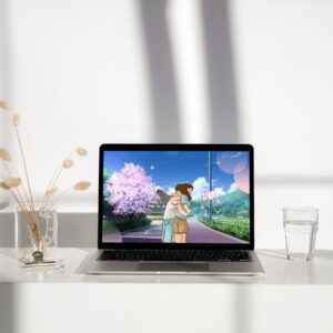 Couple Hugging Each Other in the Middle of the Road – 1920px x 1080px – Digital Download