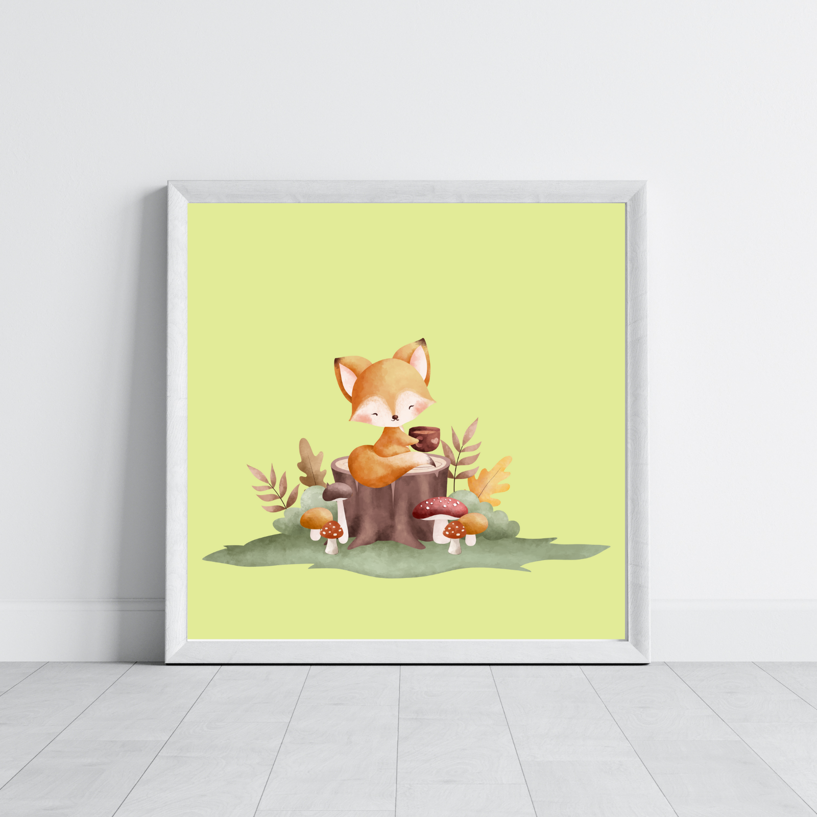 Cozy Fox Coffee Wall Art – Digital Download