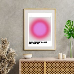 Everything Works Out for Me – Inspirational Quote Poster – Printable and Digital Use – Instant Download