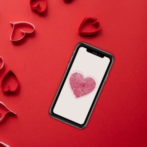 Fingerprint Heart Valentine's Wallpaper – Printable and Digital Use – Instant Download