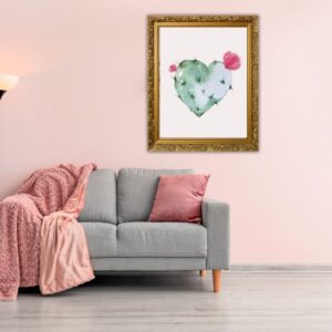 Heart Shaped Cactus with Pink Flower Wall Art – Digital Download