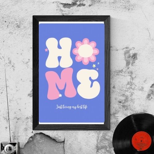 Serene Home Typography Poster – Minimalist Wall Art – Printable and Digital Use – Instant Download