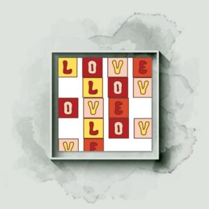 Love Crossword – Fun & Colorful Wall Art – Printable & Digital Use – Instant Download