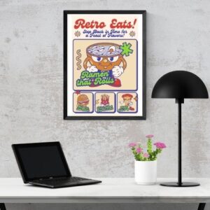 Retro Bites Poster – Classic Comfort Foods Art – Printable and Digital Use – Instant Download
