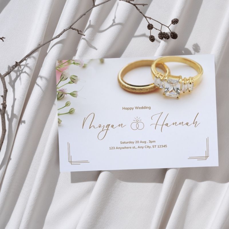 Timeless Wedding Ring Invitation – Printable and Digital Use – Instant Download