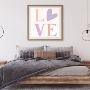 Minimalist Purple 'Love' Typography Wall Art – Printable & Digital Use – Instant Download