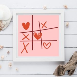 Heart Wins XO Game Wall Art – Printable & Digital Use – Instant Download