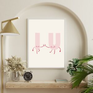 "I & U Heart" Wall Art – Printable and Digital Use(42 x 59.4 cm)