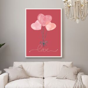 "Hearts Balloons with Love" Wall Art – Printable and Digital Use(42 x 59.4 cm)