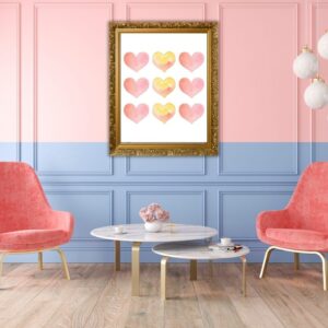 Dripping Heart Grid Wall Art – Digital Download