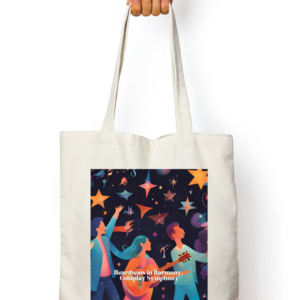 Tote Bag Zipper – Heartbeats in Harmony, Coldplay Symphony