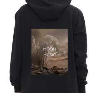 Hoodie – Moon Music, Ivory Moon Background