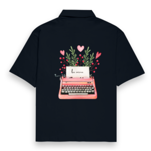 "Be Mine" Vintage Typewriter Graphic Cotton Shirt
