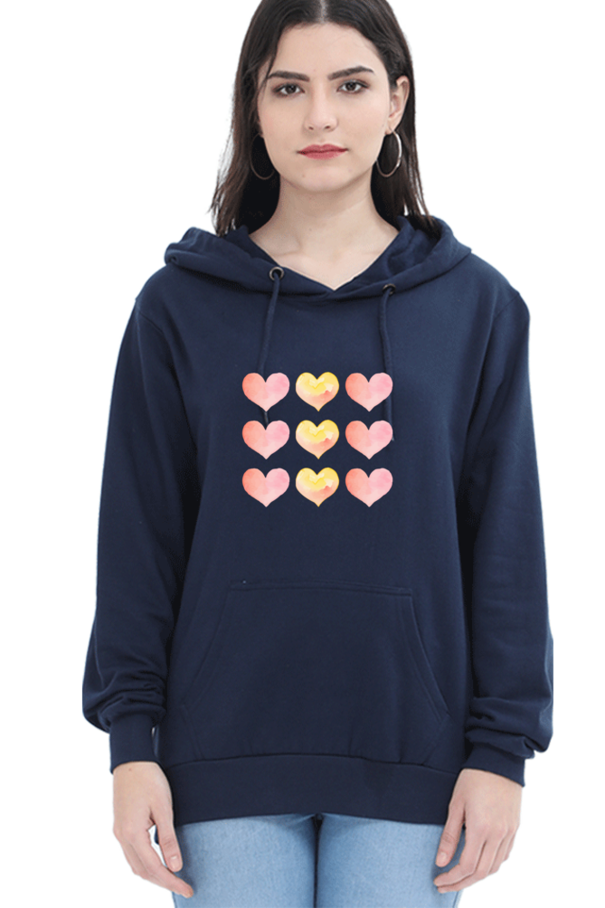 Dripping Heart Grid - Cotton Hoodie - Image 2