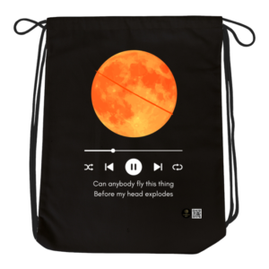 Drawstring Bag - Can Anybody Fly This Thing Before My Head Explodes | Red Moon Music Design